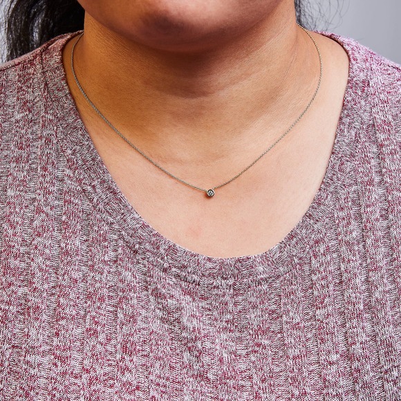 Haus of Brilliance 10K Yellow Gold Diamond Bezel-Set Solitaire Necklace - Picture 3 of 8